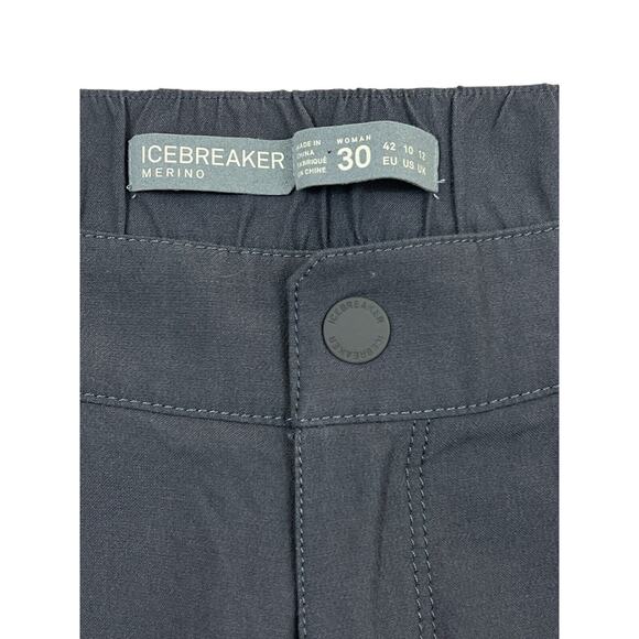 Icebreaker Merino Gray Wool Connection Crop Jogger Pants Sz 10 - Picture 5 of 7